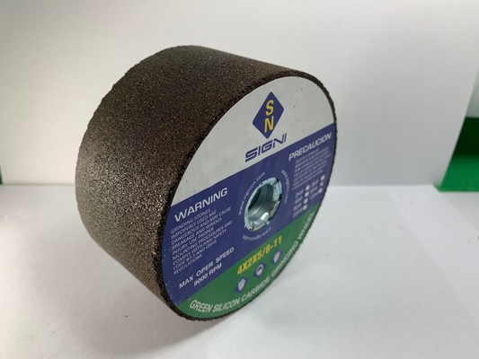 4 Inch Abrasive Green Silicon Carbide Grinding Stone With 5/8-11 Thread For Granite Marble 4X2X5/8-11,120 Grit