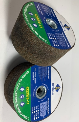 4 Inch Abrasive Green Silicon Carbide Grinding Stone With 5/8-11 Thread For Granite Marble 4X2X5/8-11,120 Grit