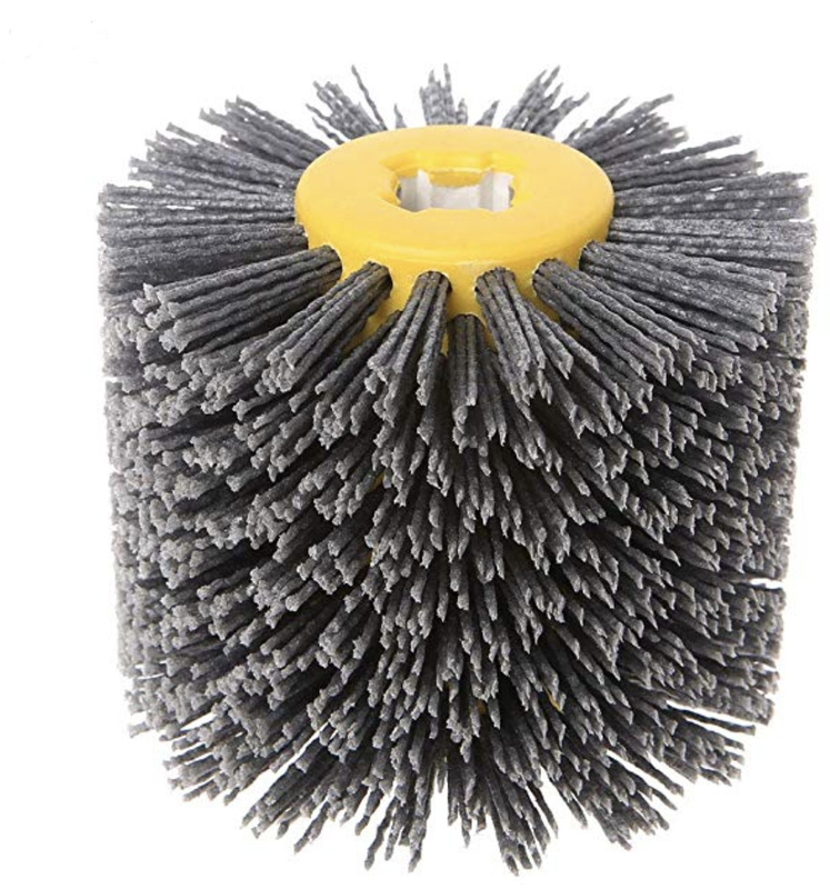 Abrasive Wire Drawing Wheel Drum Burnishing Polishing Brush For Wooden Furniture Floor Polishing 120X100mm 120 Grit
